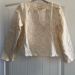 Ivory Eyelet Lace Blouse